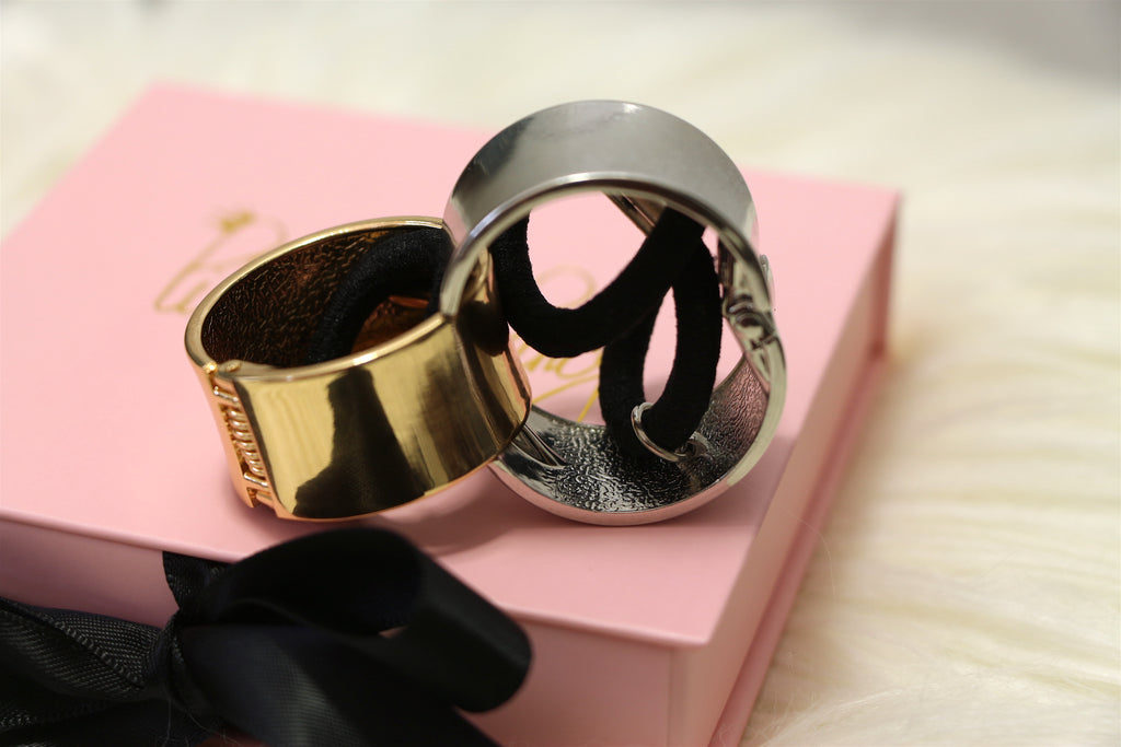 Metal Hinged Ponytail Cuff Wrap in Silver & Gold (Set of Both)