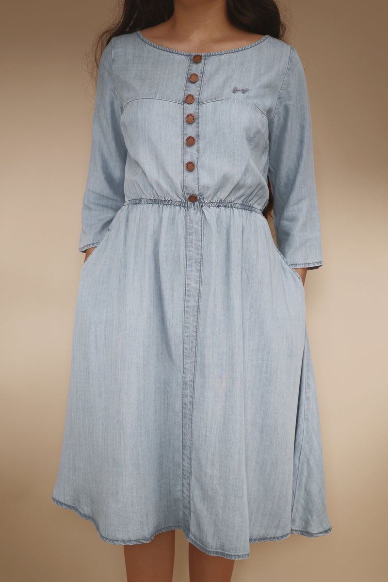 Effortless Elastic Waist Dress Skirted Fancy