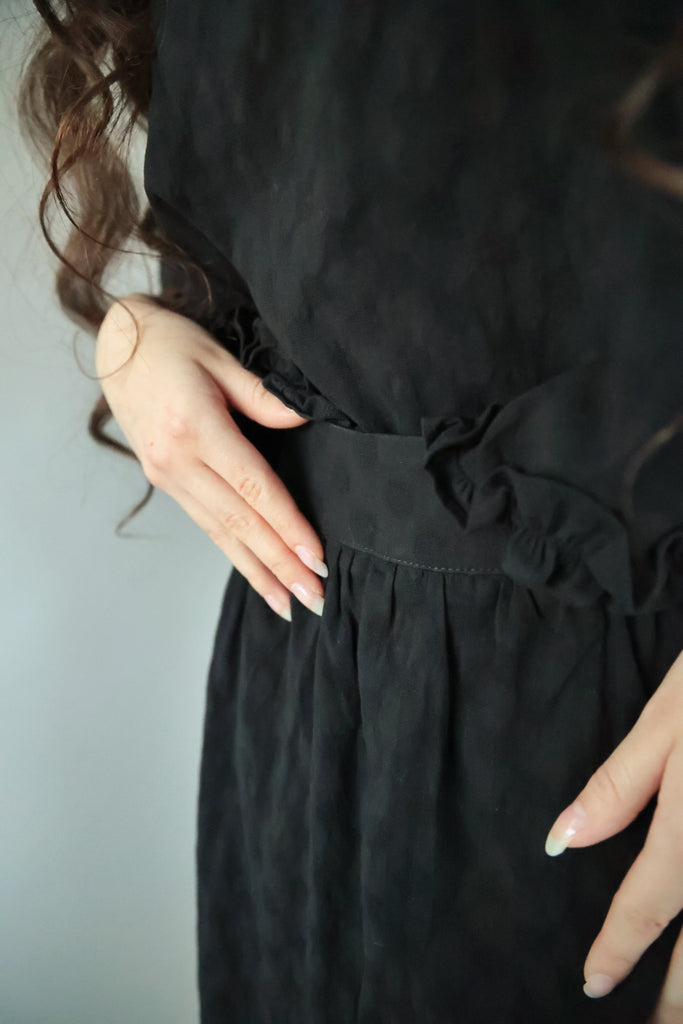 Textured Black Skirt & Top Set