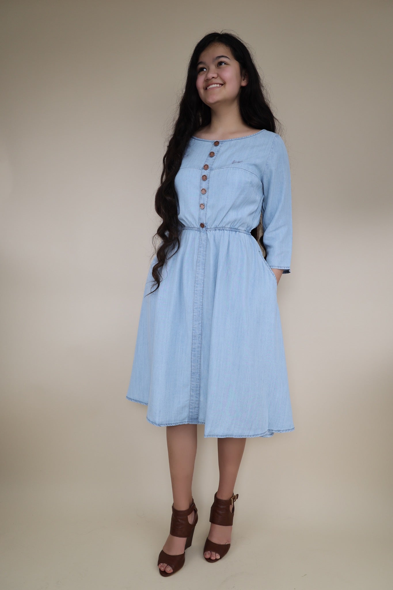 Effortless Elastic Waist Dress Skirted Fancy Effortless Elastic Waist Dress Skirted Fancy