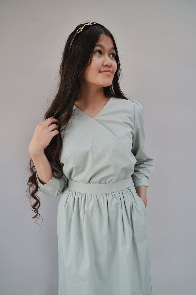 Sage Green Skirt & Top Set