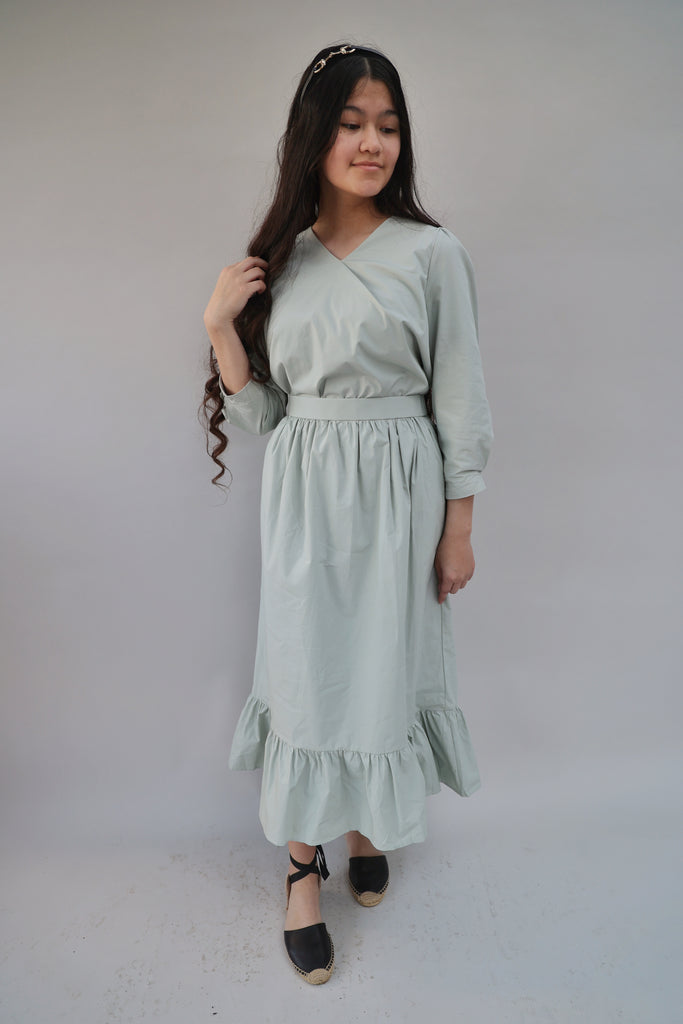 Sage Green Skirt & Top Set